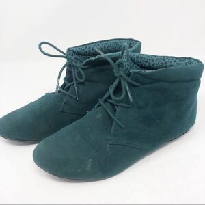 ATMOSPHERE UK | Teal Green Lace Up Flat Booties 7